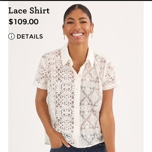 Cabi Lace Shirt Spring 25 Out of Stock-MEDIUM- NWT